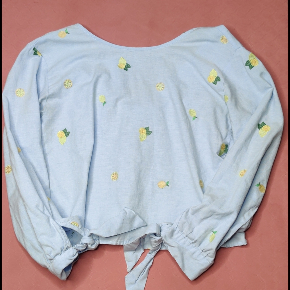 Lemon blouse open back